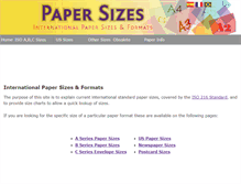 Tablet Screenshot of papersizes.org